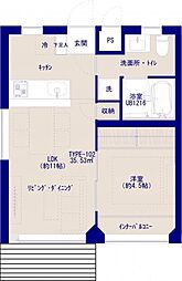CasaCielomare 1LDKの間取図画像