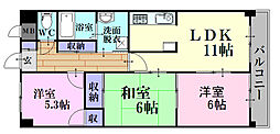 ファミーユ舟入中町 3LDKの間取図画像