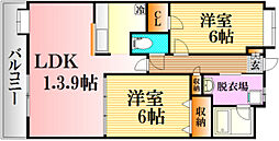 アスティオン・早稲田 2LDKの間取図画像