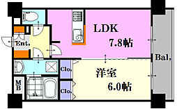 J・grace十日市 1LDKの間取図画像