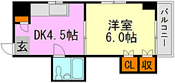 ヴィラ大州通り 1DKの間取図画像