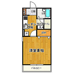 カーサ・フローラー 1階1Kの間取り