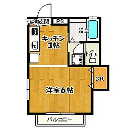 セレリス 1Kの間取図画像