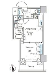 JR山手線 大塚駅 徒歩2分の賃貸マンション 19階1LDKの間取り