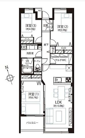 間取り 落合南長崎パークハウス 4階/-