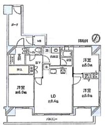 サンヴェール伊勢佐木町 3LDKの間取図画像