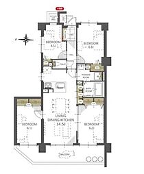 ダイアパレスつづきの丘 4LDKの間取図画像