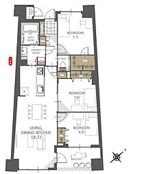 マークスプリングスメゾンA 3LDKの間取図画像