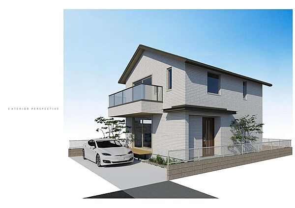 外観イメージパース　こんなにカッコ良いお家が建てられます
