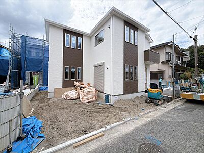 外観:令和8年9月完成の新築戸建、5区画分譲中 外観:令和8年9月完成の新築戸建、5区画分譲中