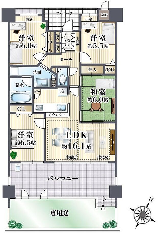 平成27年室内リフォーム履歴あり　専有面積：87.20m2の4LDK