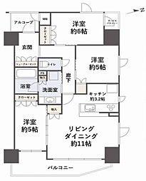 ユニハイム茨木永代町 3LDKの間取図画像