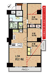 登戸ハイデンス 3LDKの間取図画像