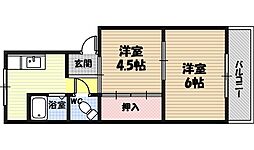 進和マンション 3階2Kの間取り