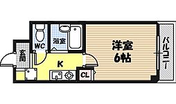 エストマーレ鶴見2番館 3階1Kの間取り