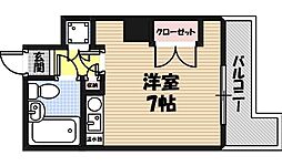 フォーラム都島内代駅前 5階ワンルームの間取り