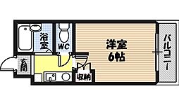 エムロード蒲生 6階1Kの間取り