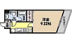 シャトーアスティナ京橋ラルゴ 4階1Kの間取り