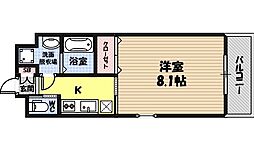 フォレストガーデン成育II 4階1Kの間取り