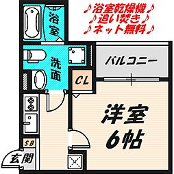 CRASTINE新森2丁目 1階1Kの間取り