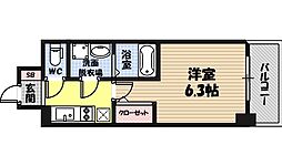 エスリード京橋セントラル 12階1Kの間取り