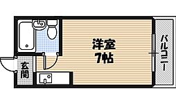 渡辺マンション ワンルームの間取図画像