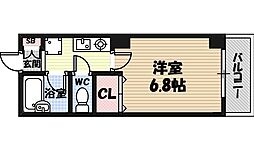 PLEASURE都島 1Kの間取図画像