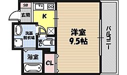 ウィスタリア京橋 1Kの間取図画像