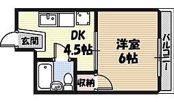 グランビルド蒲生 1DKの間取図画像