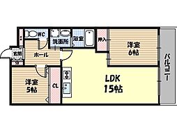 シャトー・レイク・ルイーズ 2LDKの間取図画像