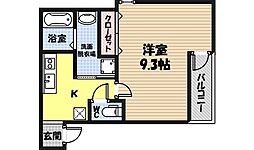 フジパレス関目3番館 1Kの間取図画像
