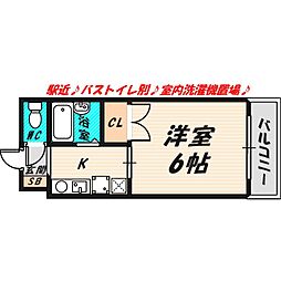 サンライフ内代 1Kの間取図画像