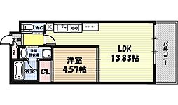 プレジオ今福鶴見 1LDKの間取図画像