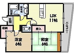 フレアコート京橋 2LDKの間取図画像