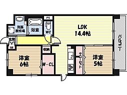 コンフォール京橋 2LDKの間取図画像
