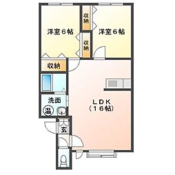 Mハイツ美園5 2LDKの間取図画像