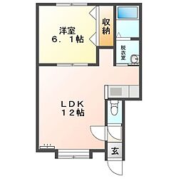 Mハイツ高砂6 1LDKの間取図画像