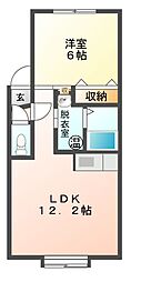 Mハイツ高砂13 1LDKの間取図画像