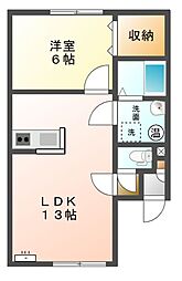 Mハイツ東町10 1LDKの間取図画像