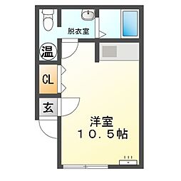 M97 ワンルームの間取図画像