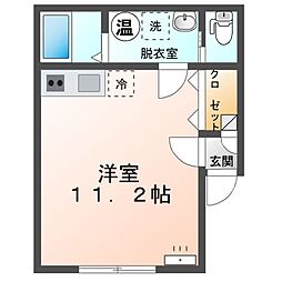 M115 ワンルームの間取図画像