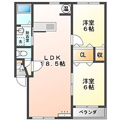 Mハイツ宮の森11 2LDKの間取図画像