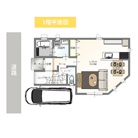 三陽建設の建設プランにて、新築建売可能。※画像は土地の情報をもとに作成いたしました、新築プラン例です。