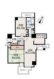 ベル・ソネール杭瀬 2LDKの間取図画像