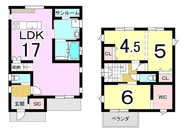 売戸建(3LDK)の間取り