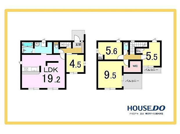 4LDK+WIC　リビングは19.2帖あり、WICを備えた全居室収納の充実した居住空間です。