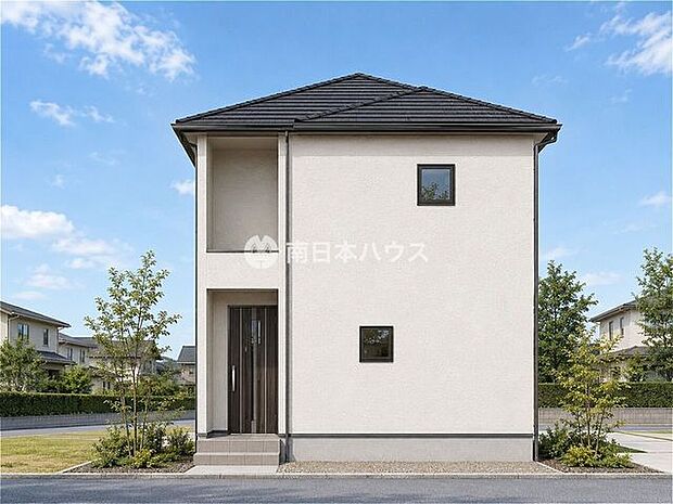 ※掲載の外観パースは図面を基に作成した完成予想イメージです。実際の建物とは形状・色彩・仕様・敷地形状・外構・植栽等が異なる場合があります。