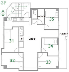 voyage高田馬場 3階ワンルームの間取り