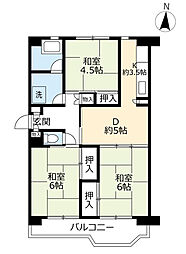 UR大幸東 9階3DKの間取り