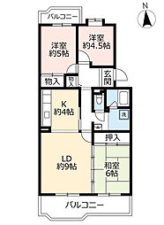 UR都市機構アーバニア大幸南9号棟 3LDKの間取図画像